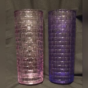 Burton+Burton Nachtmann Bossa Nova Crystal Basket Weave Vases